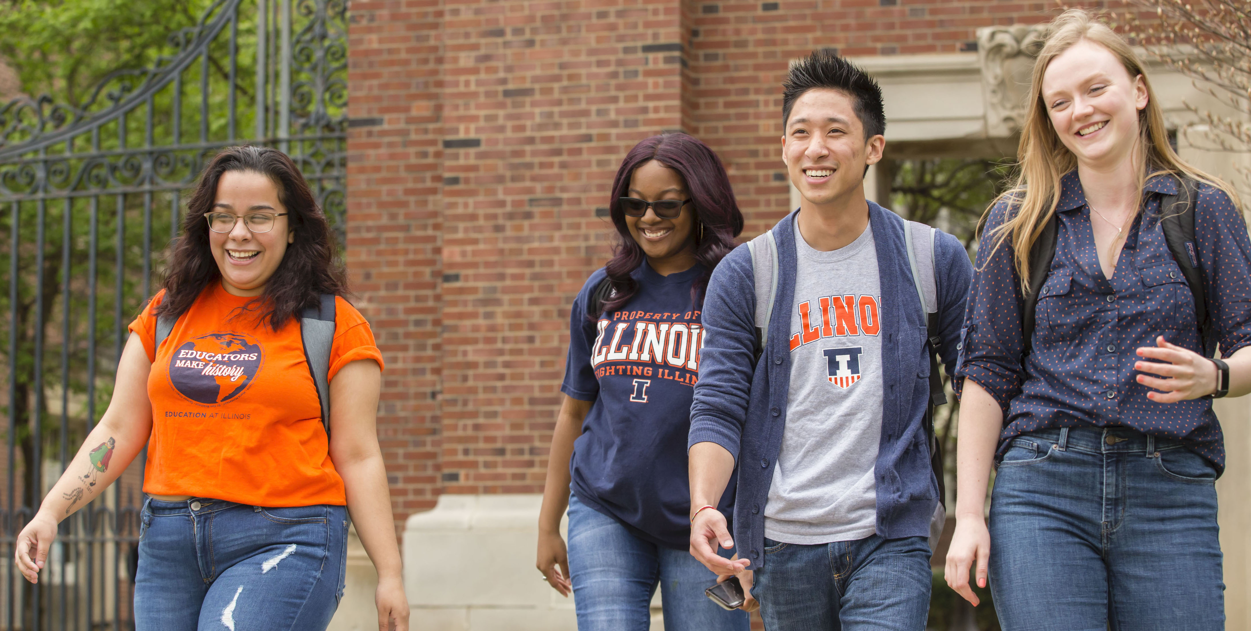 Students walking on campus